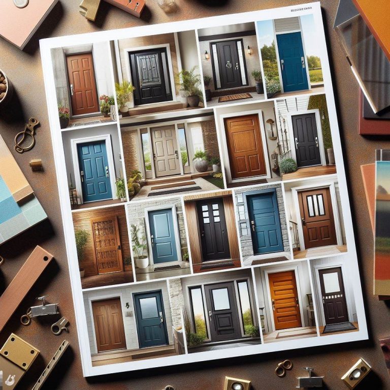 A collage of different exterior door styles for Minnesota homes